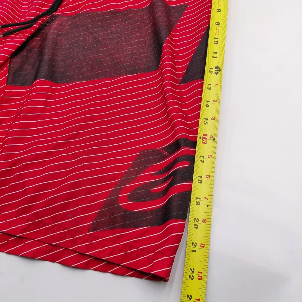 Alpinestars Mens 36 Board Shorts Red Pinstripe Graphic Swim Trunks Surf